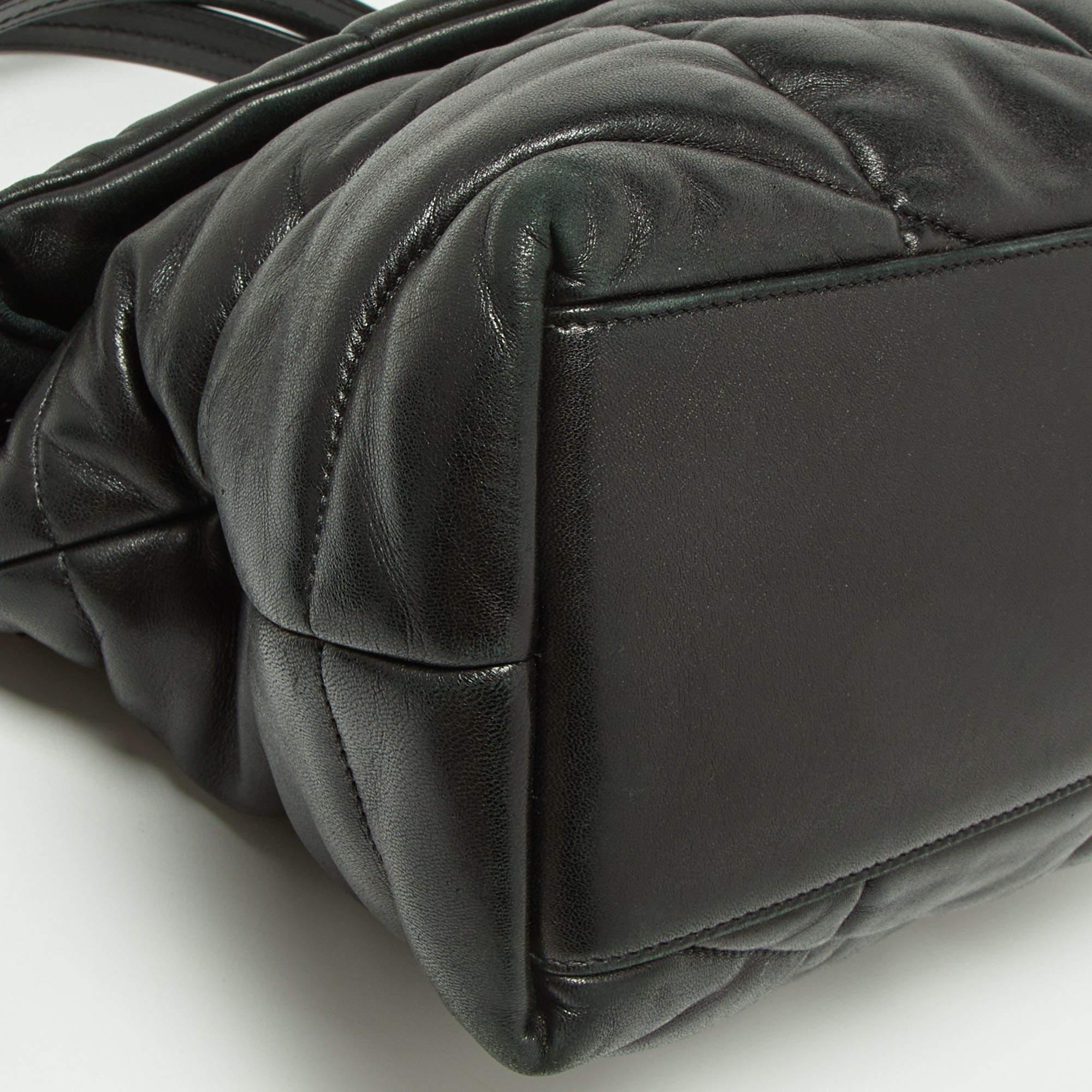 Saint Laurent Black Quilted Puffer Leather Medium Loulou Monogram Shoulder Bag 1