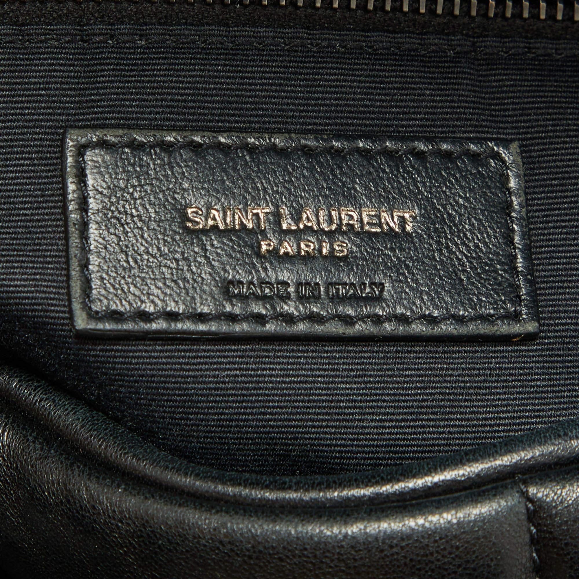 Saint Laurent Black Quilted Puffer Leather Medium Loulou Monogram Shoulder Bag 2