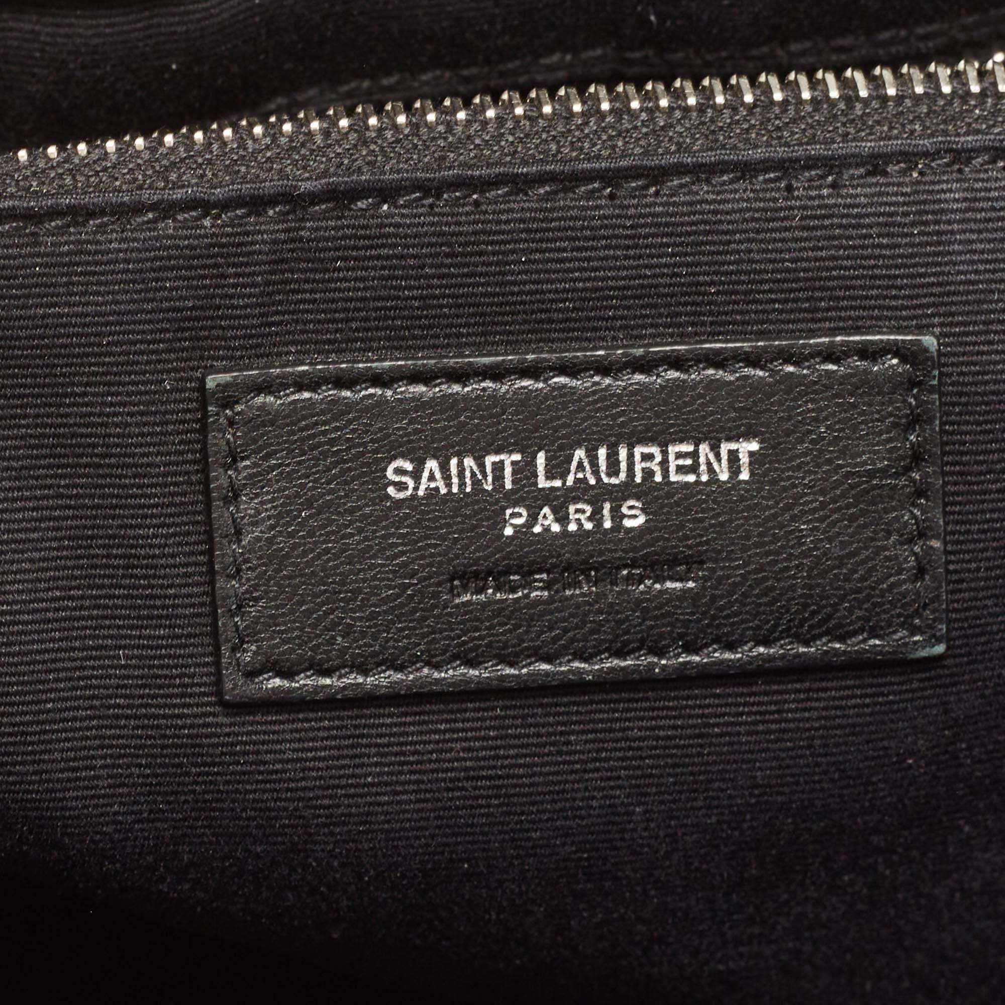 Saint Laurent Black Quilted Y Leather Large Loulou Shopper Tote 11