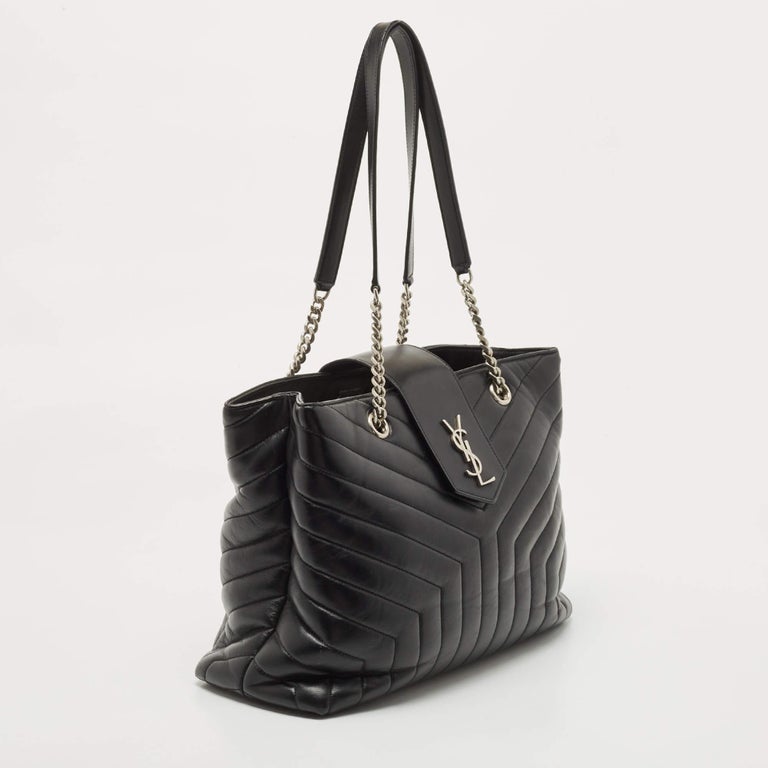 Saint Laurent Black Quilted Y Leather Large Loulou Shopper Tote sur 1stDibs  | sac loulou ysl large