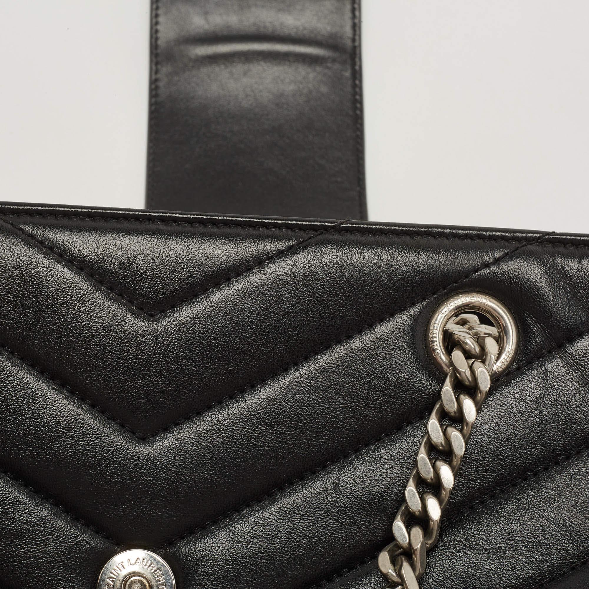 Saint Laurent Black Quilted Y Leather Large Loulou Shopper Tote 5
