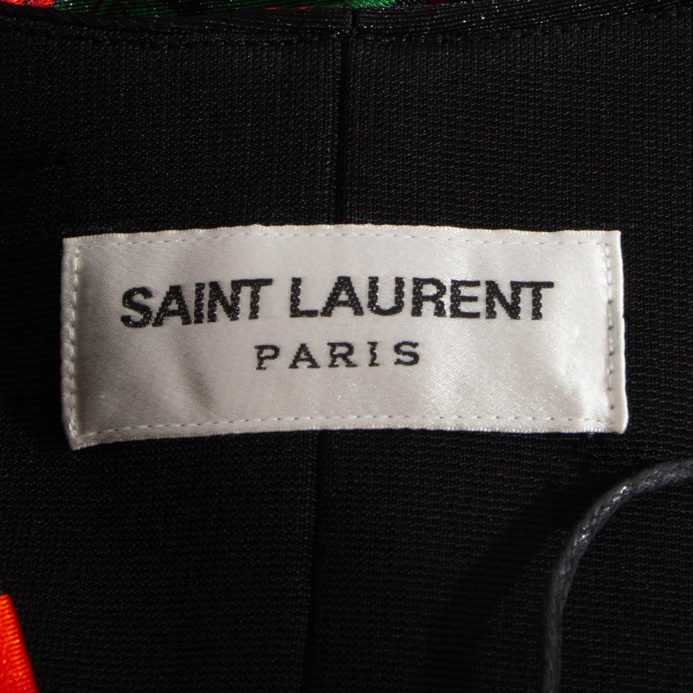Women's SAINT LAURENT black & red 2022 FLORAL Jumpsuit  Suit S For Sale