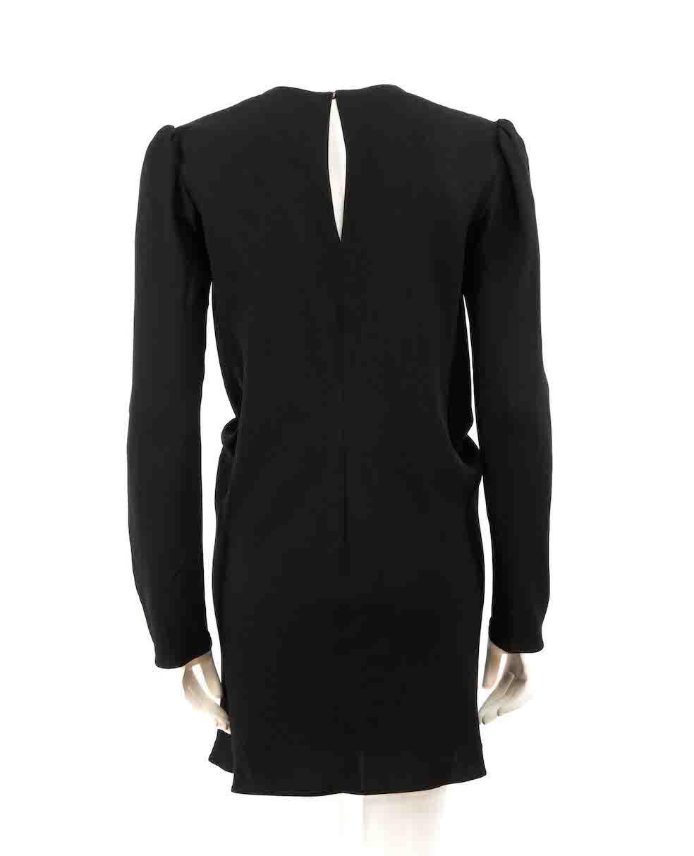 Saint Laurent Black Ruched Accent Mini Dress Size S In Good Condition For Sale In London, GB