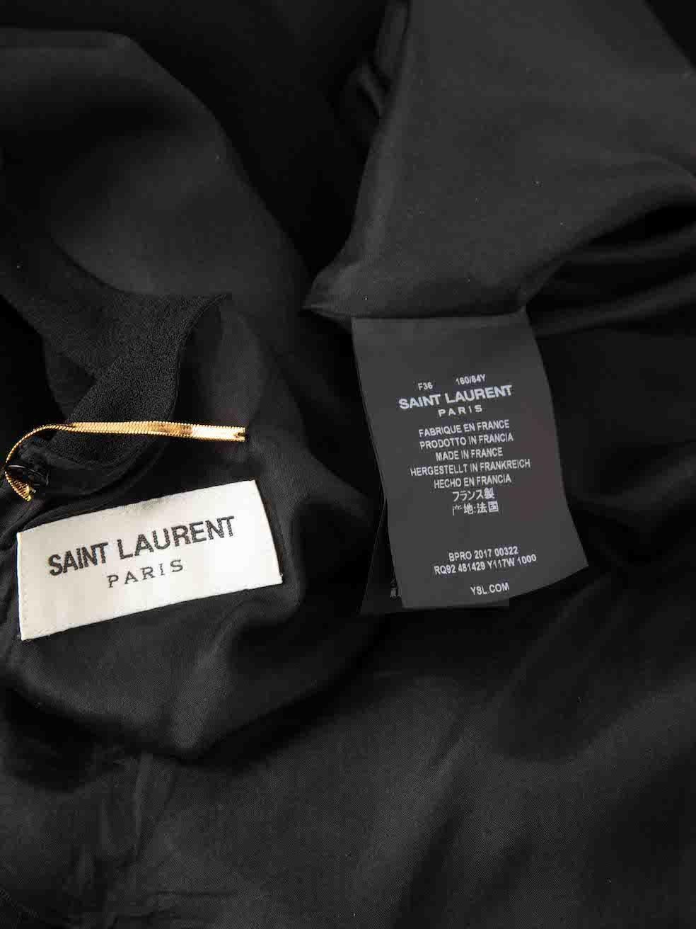 Saint Laurent Schwarzes gerafftes Akzent-Minikleid Größe S Damen im Angebot
