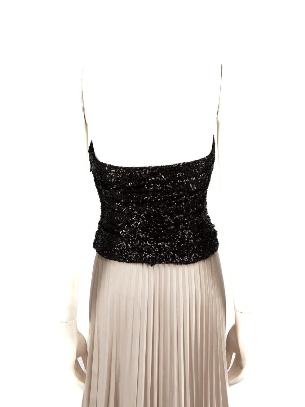 Saint Laurent Black Sequinned Mesh Bustier Top Size M In Good Condition In London, GB