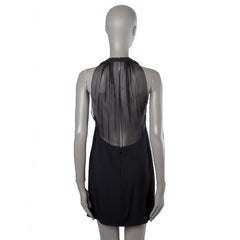 SAINT LAURENT black SHEER BACK GRECIAN NECK Cocktail Dress 36