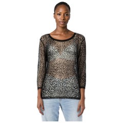 Saint Laurent Black Sheer Long Sleeve Top Size S