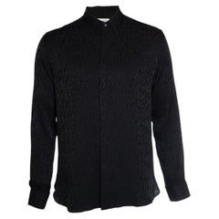 Saint Laurent, Chemise léopard noir brillant et mat