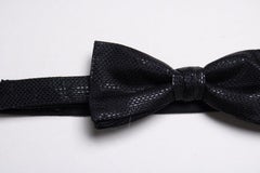 Saint Laurent, black shiny structure bow tie