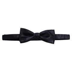 Saint Laurent, black shiny structure bow tie