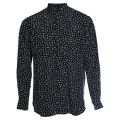 Saint Laurent, black shirt with music note print