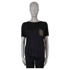 SAINT LAURENT Schwarzes Seidenhemd 2013 CHAIN DETAILED T-SHIRT Shirt M
