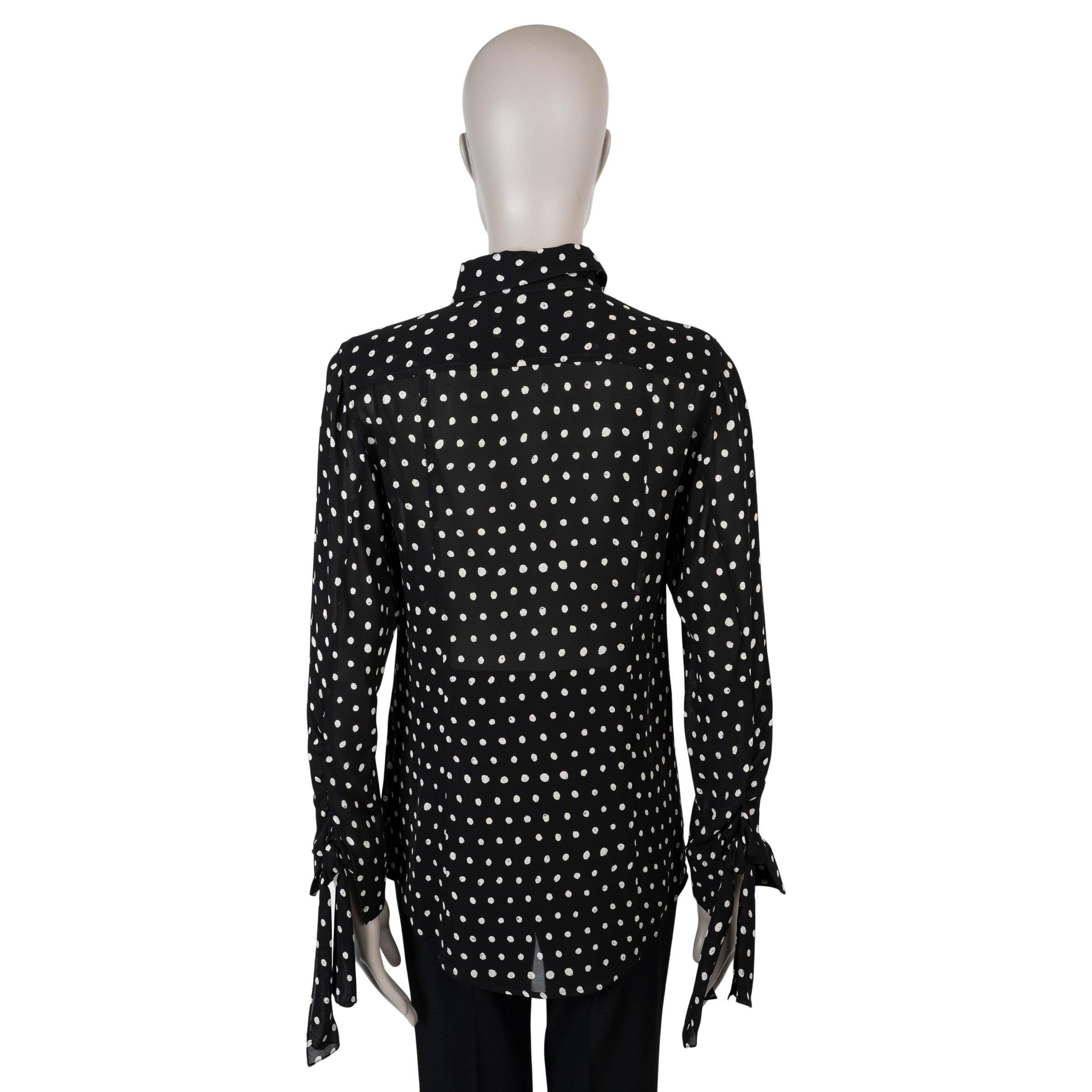 Noir SAINT LAURENT noir soie 2017 Blouse POLKA DOT  M-One 40 M. en vente