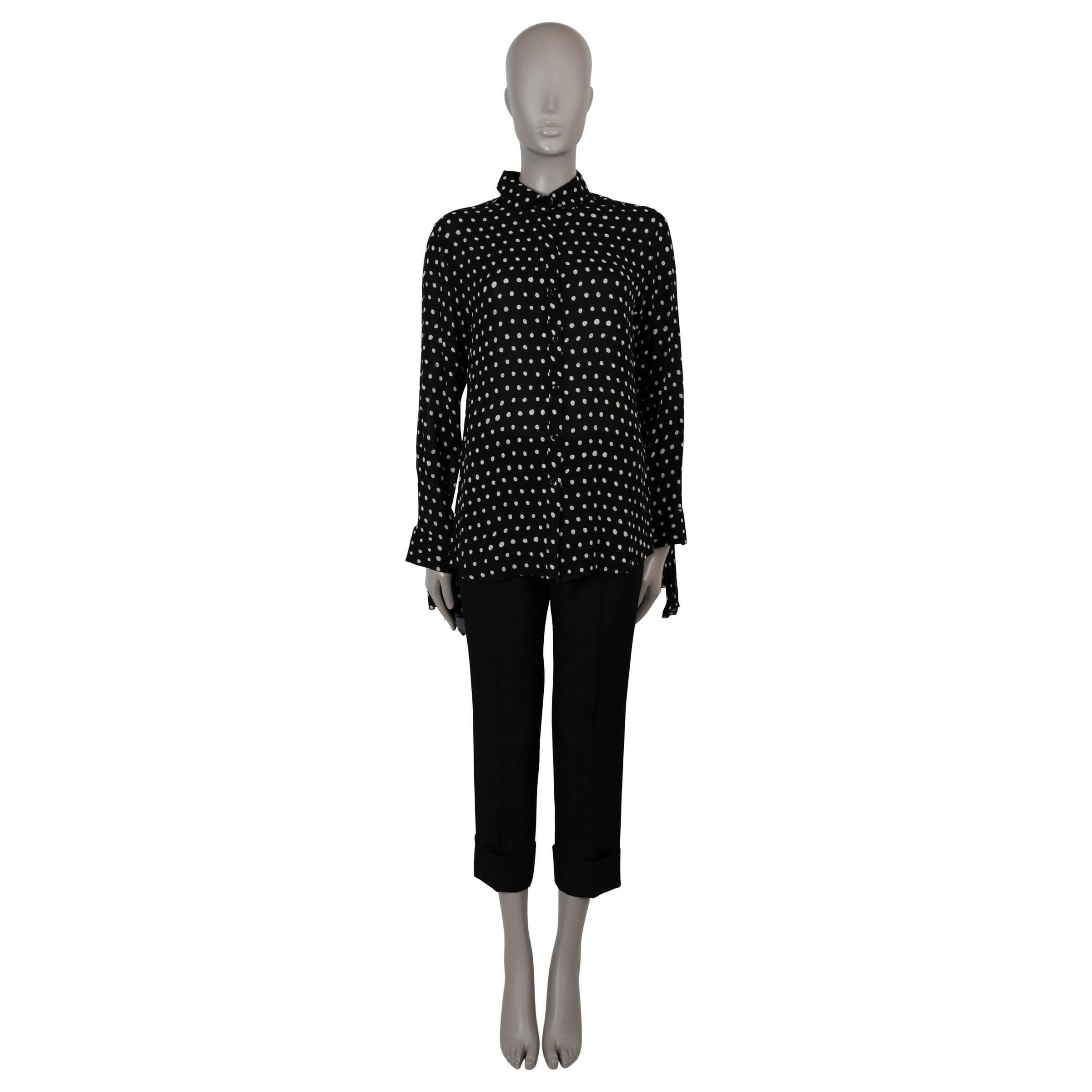 SAINT LAURENT noir soie 2017 Blouse POLKA DOT  M-One 40 M. Excellent état - En vente à Zürich, CH