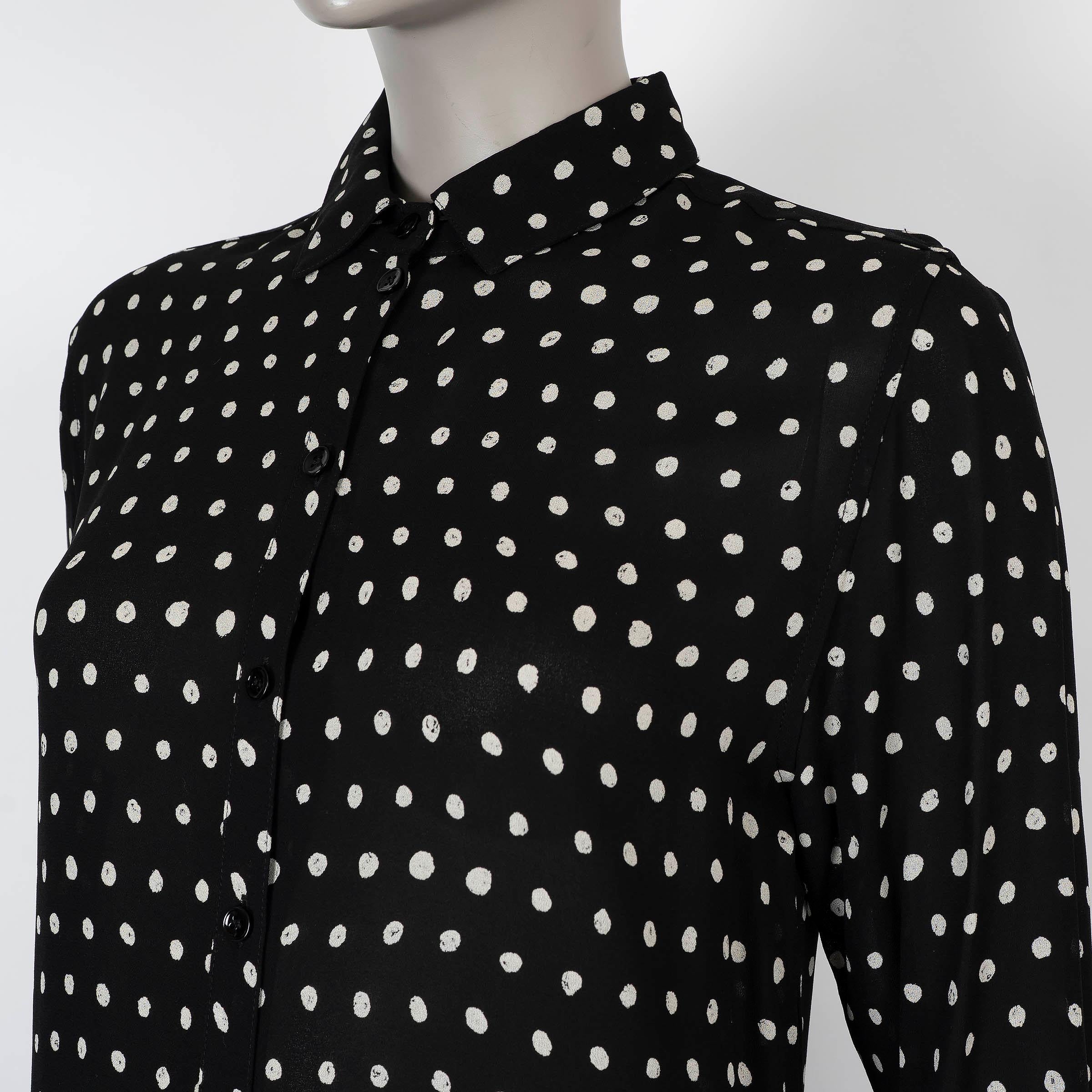 SAINT LAURENT noir soie 2017 Blouse POLKA DOT  M-One 40 M. Pour femmes en vente