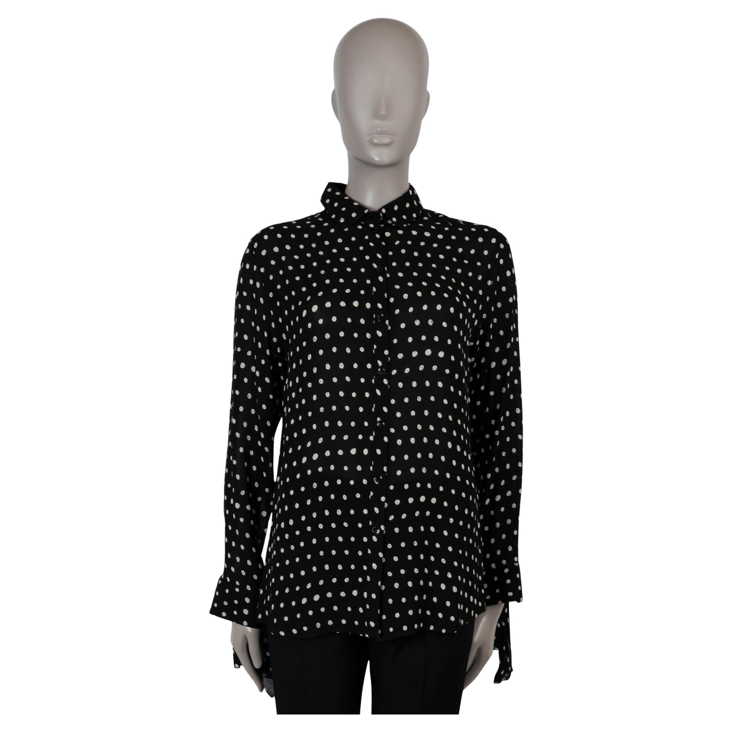 SAINT LAURENT schwarze Seide 2017 POLKA DOT Bluse  Hemd 40 M