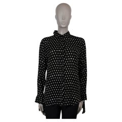 SAINT LAURENT schwarze Seide 2017 POLKA DOT Bluse Hemd 40 M