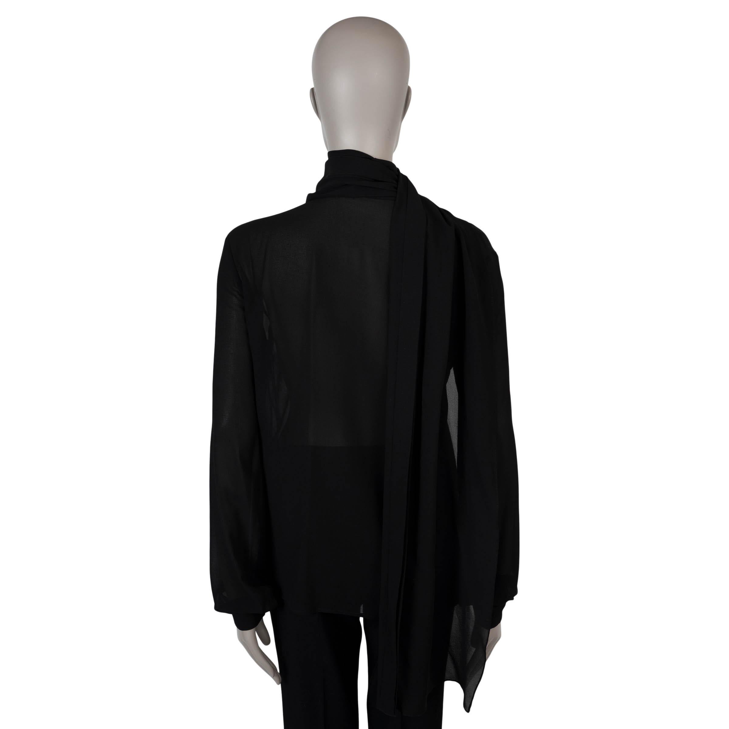 SAINT LAURENT Blusa de seda negra 2017 CUELLO DE PAÑUELO  Camisa 40 M Negro en venta