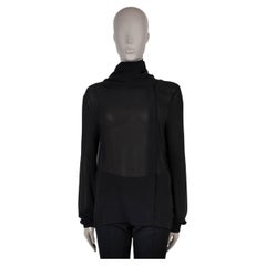 SAINT LAURENT Blusa de seda negra 2017 CUELLO DE PAÑUELO  Camisa 40 M
