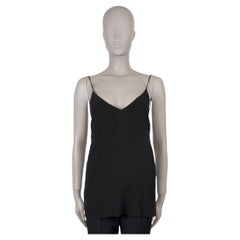 SAINT LAURENT Schwarzes Seidenhemd aus Seide 2019 LACE TRIM CAMISOLE Shirt 38 S