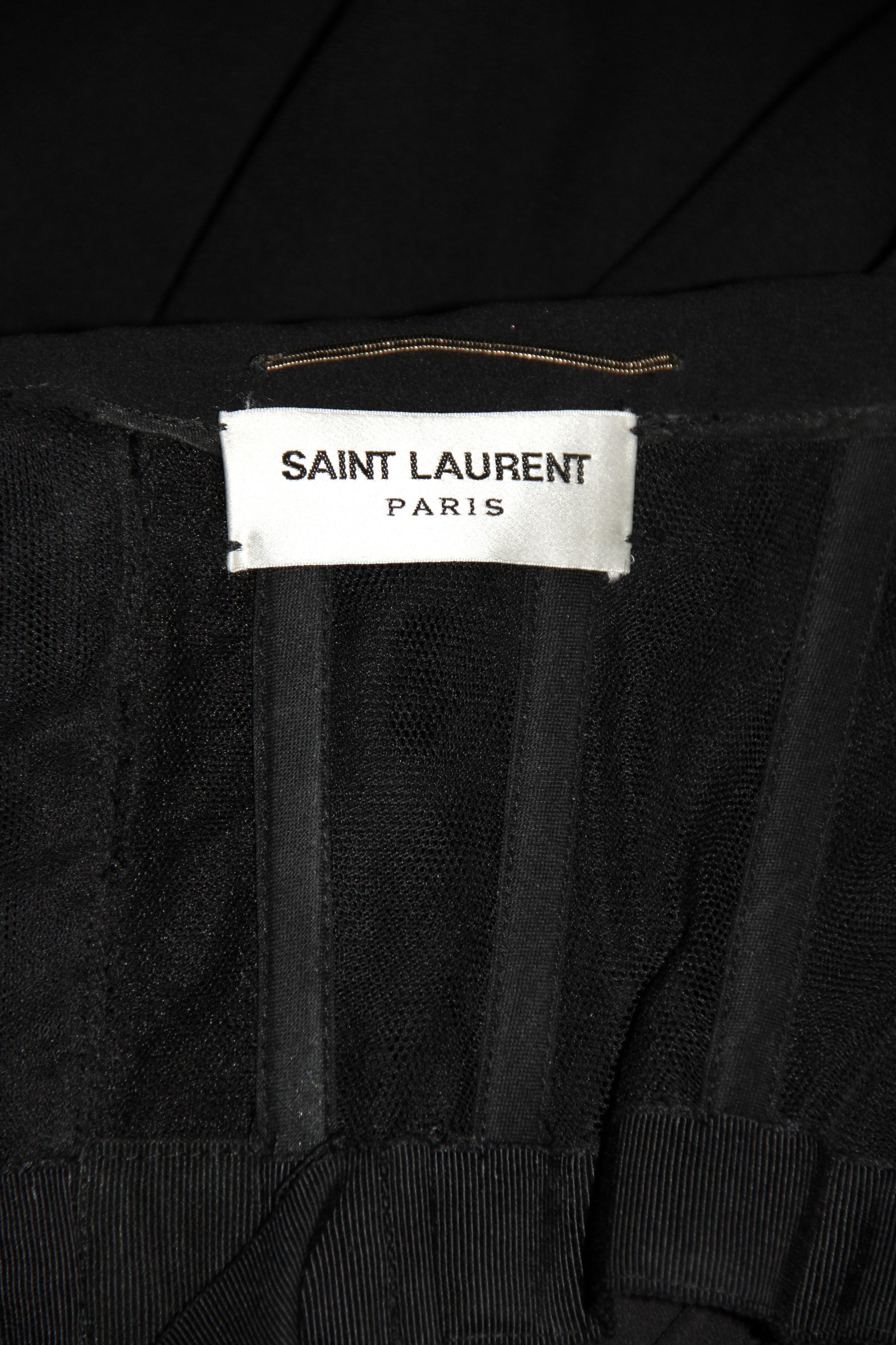 Women's Saint Laurent Black Silk Bustier Dress