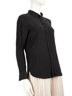 Saint Laurent Black Silk Button Down Shirt Size L