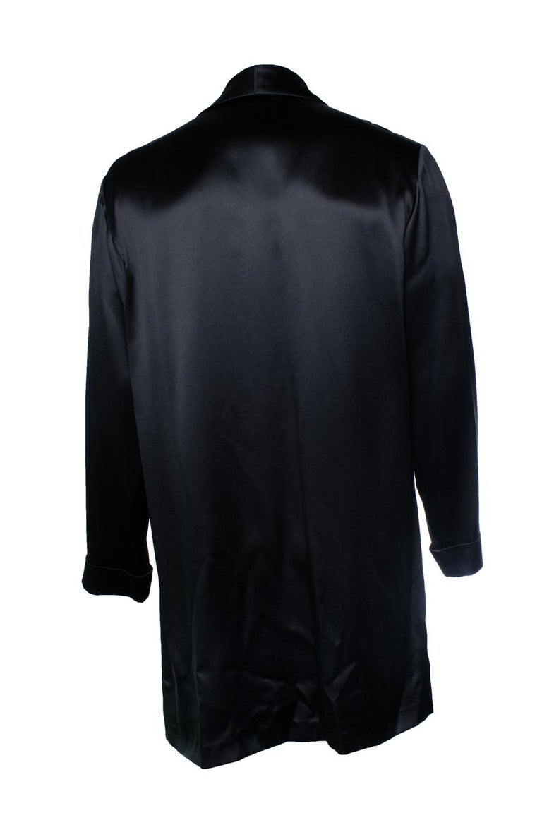 Saint Laurent, black silk kimono 2022 at 1stDibs