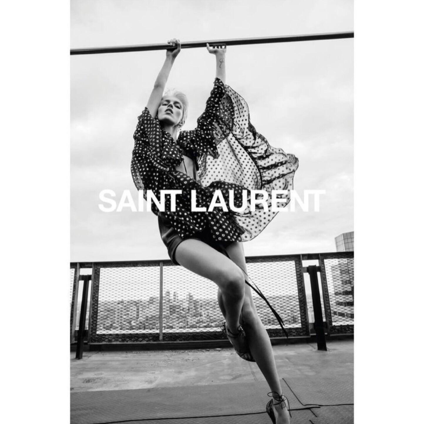 Saint Laurent Black Silk Metallic Dot Ruffle Cape Blouse Top Runway YSL  2018 9