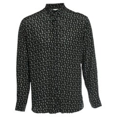 Saint Laurent, Black silk robot print shirt