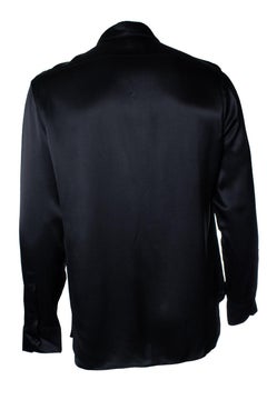 Saint Laurent, black silk shirt 2022