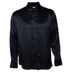 Saint Laurent, black silk shirt 2022