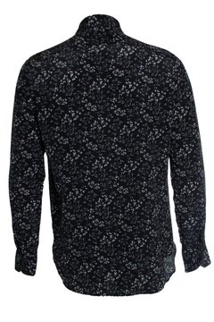 Saint Laurent, Black silk shirt with floral print 2018