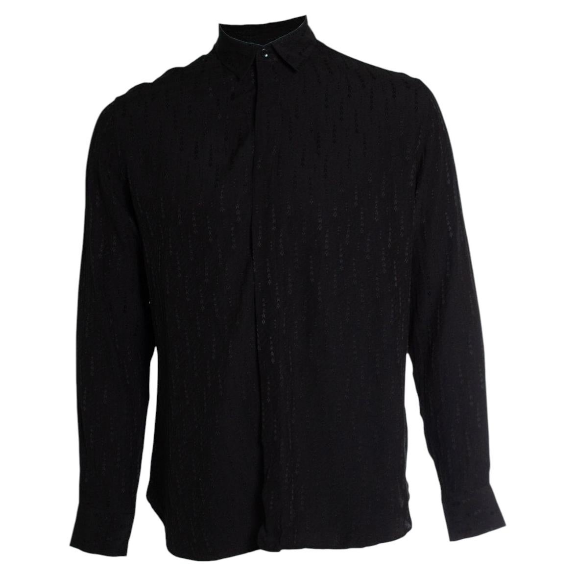Saint Laurent, Black silk shirt with star drops