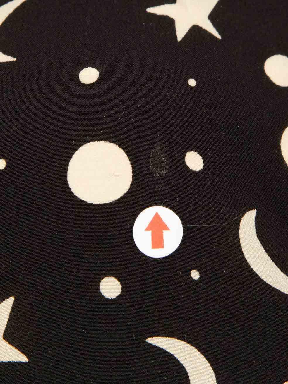 Saint Laurent Black Silk Star & Moon Print Shirt Size M 1