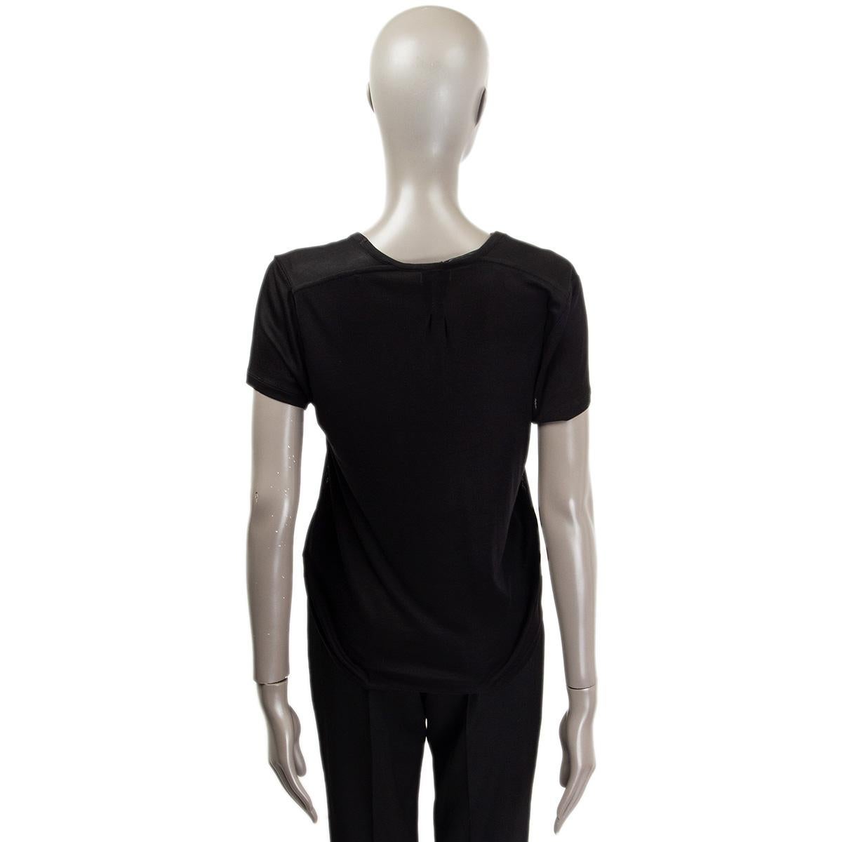 Women's SAINT LAURENT black silk T-Shirt Shirt S For Sale