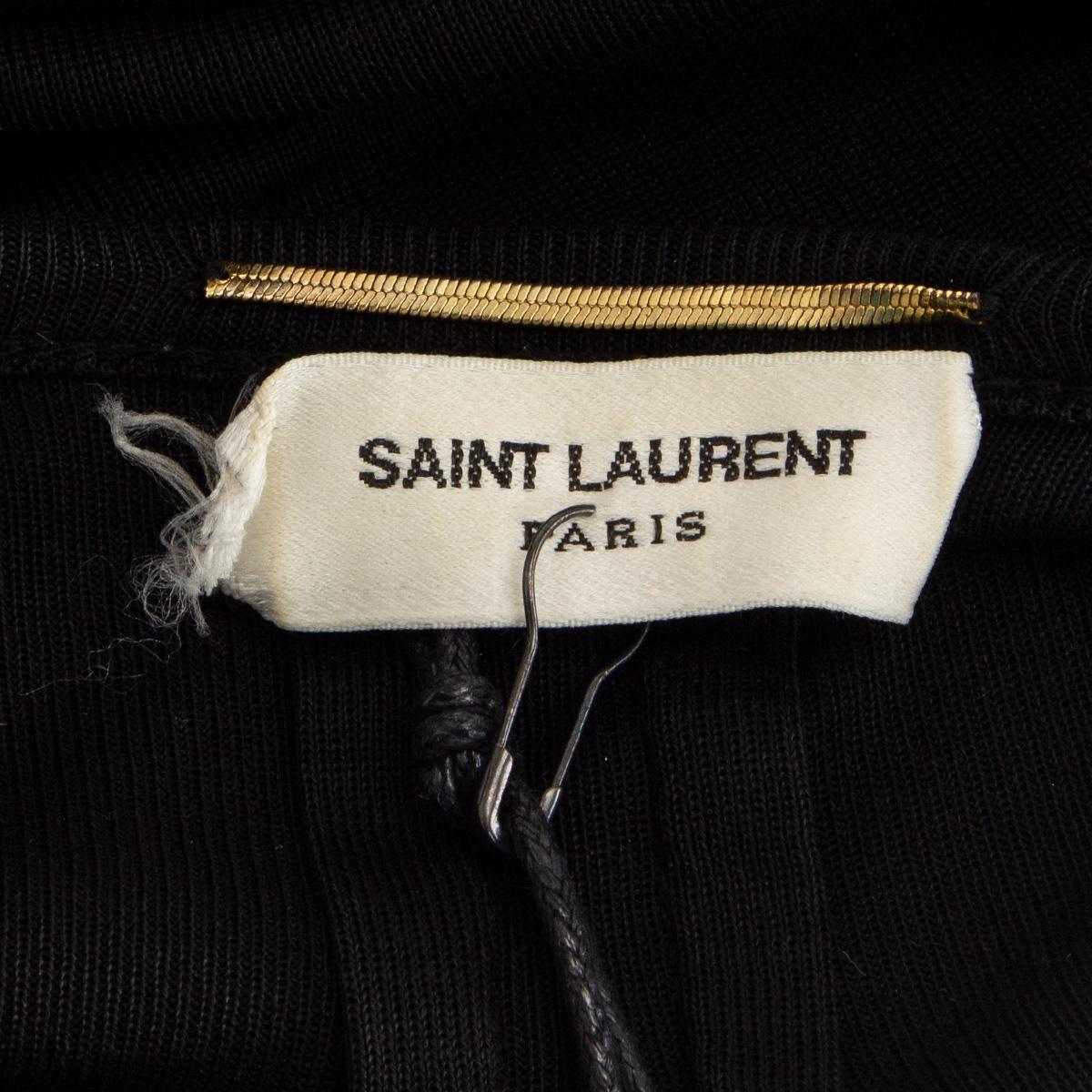 SAINT LAURENT black silk T-Shirt Shirt S For Sale 1