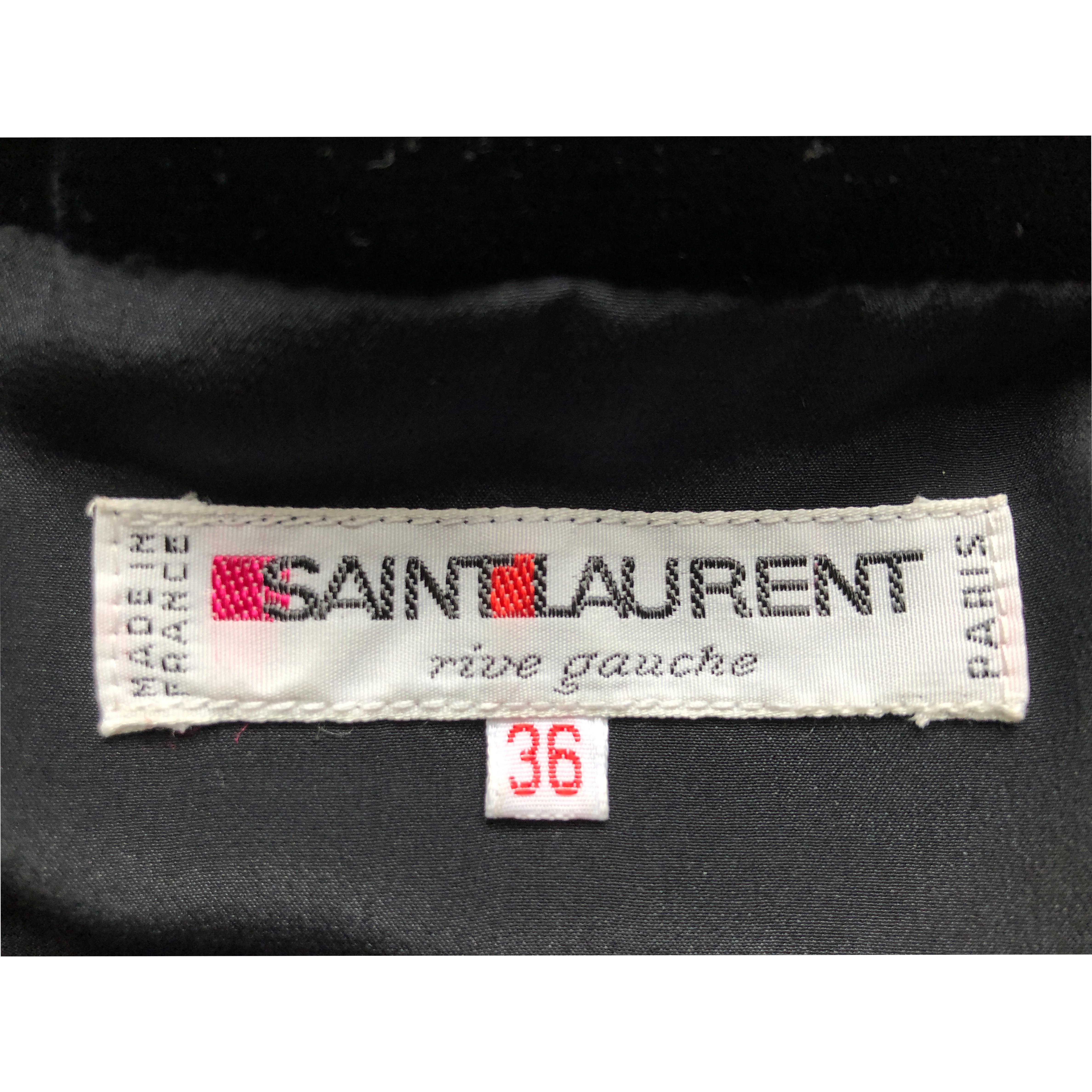    Saint Laurent black silk velvet and taffeta high-low hem evening gown, 1988 For Sale 4