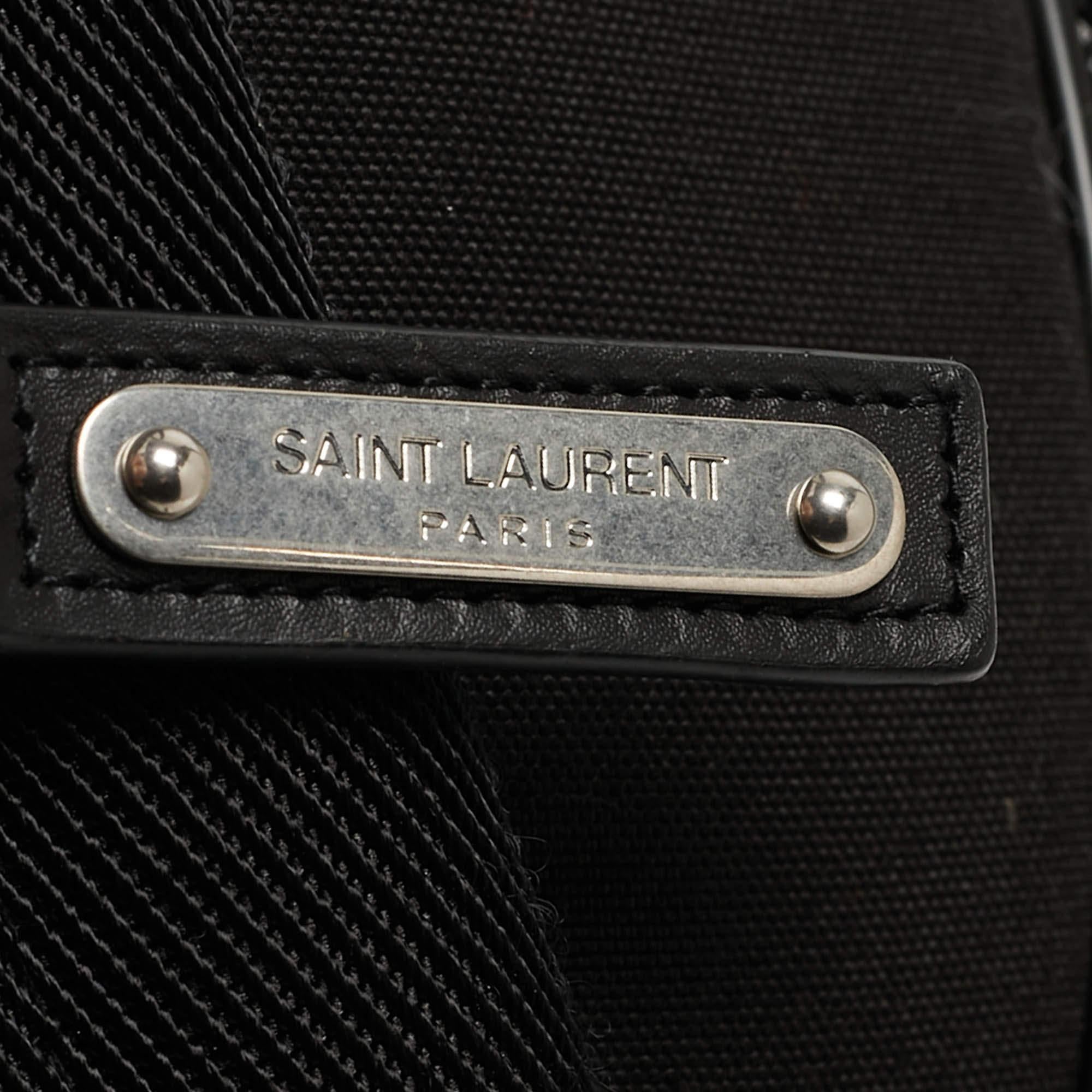 Saint Laurent Black/Silver Glitter City Backpack 2