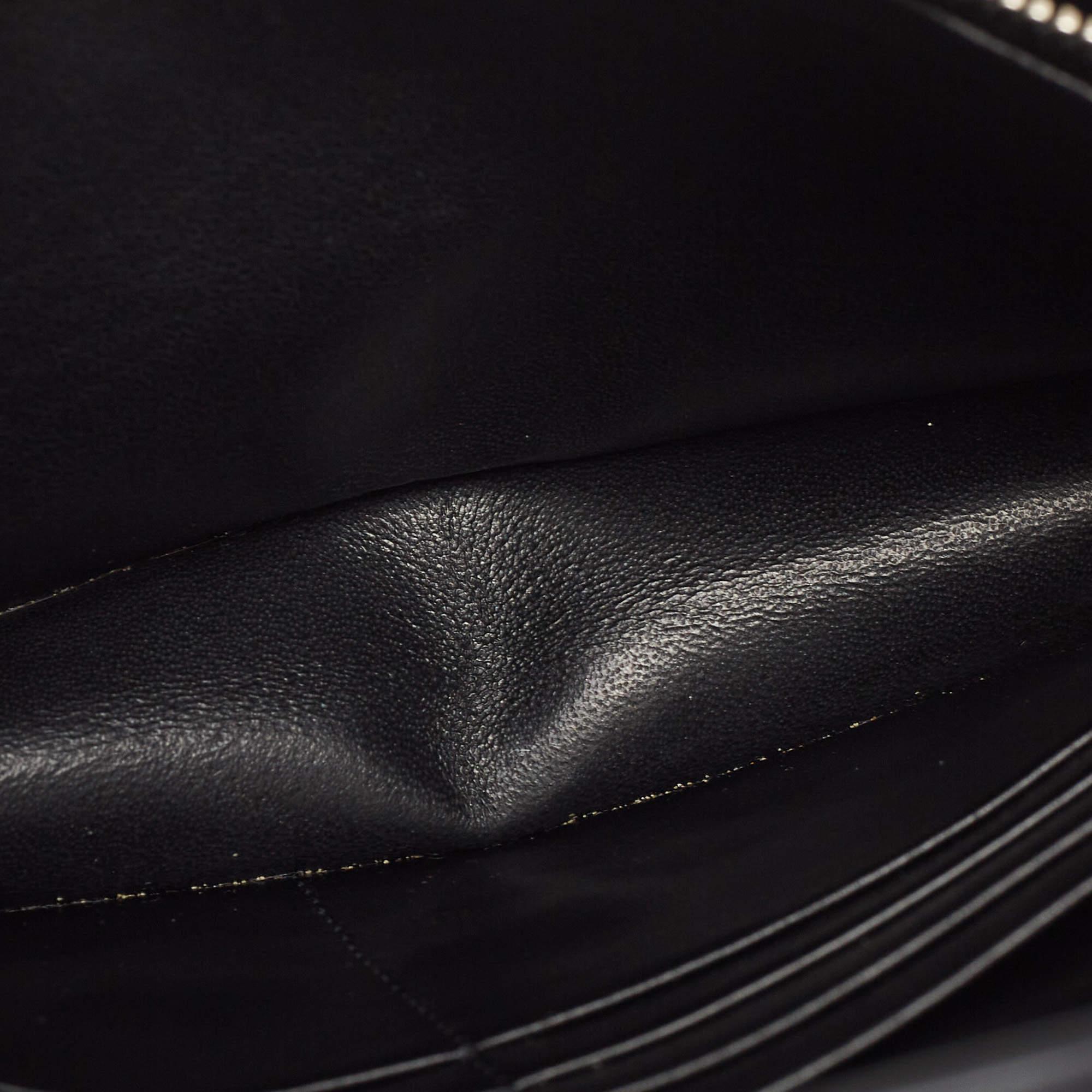 Saint Laurent Black/Silver Star Print Leather Kate Tassel Wallet on Chain 6