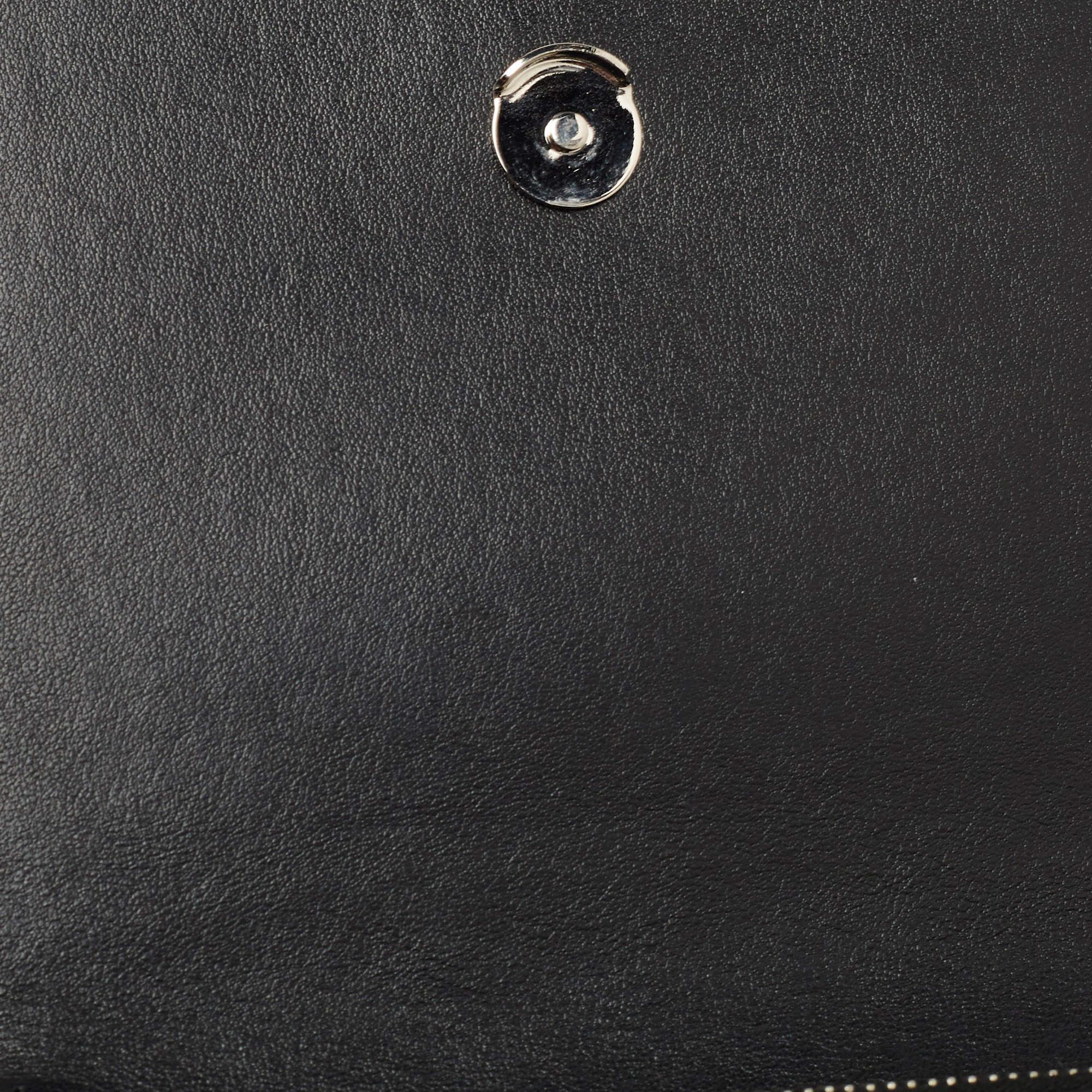 Saint Laurent Black/Silver Star Print Leather Kate Tassel Wallet on Chain 10