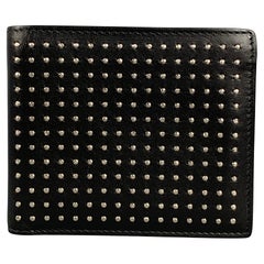 SAINT LAURENT Black & Silver Studded Leather Wallet