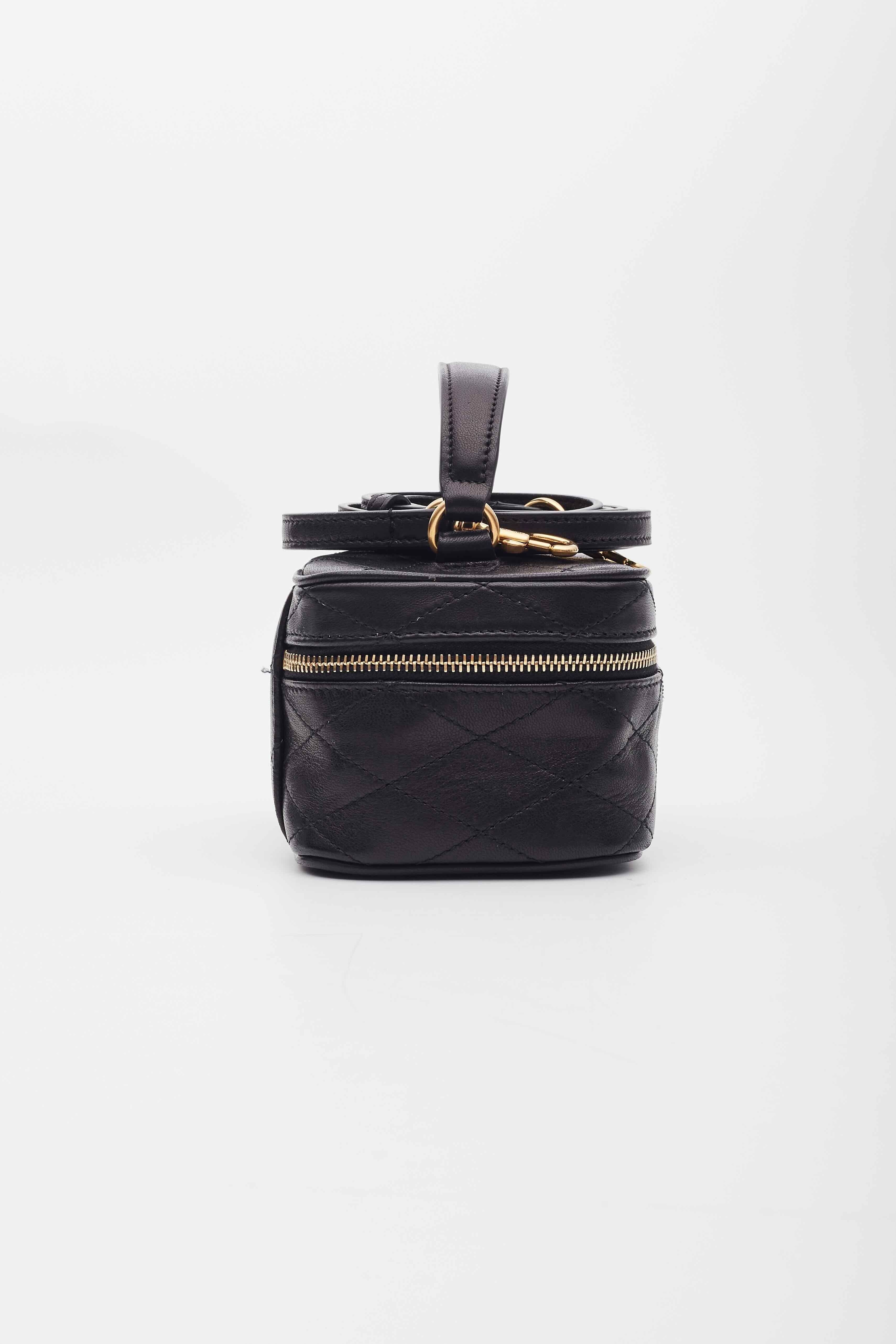 Saint Laurent Black Sintra Calfskin Grain Sintra Mini Vanity Bag 1