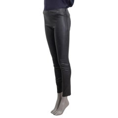 SAINT LAURENT black SKINNY LEATHER LEGGINGS Pants 40 M