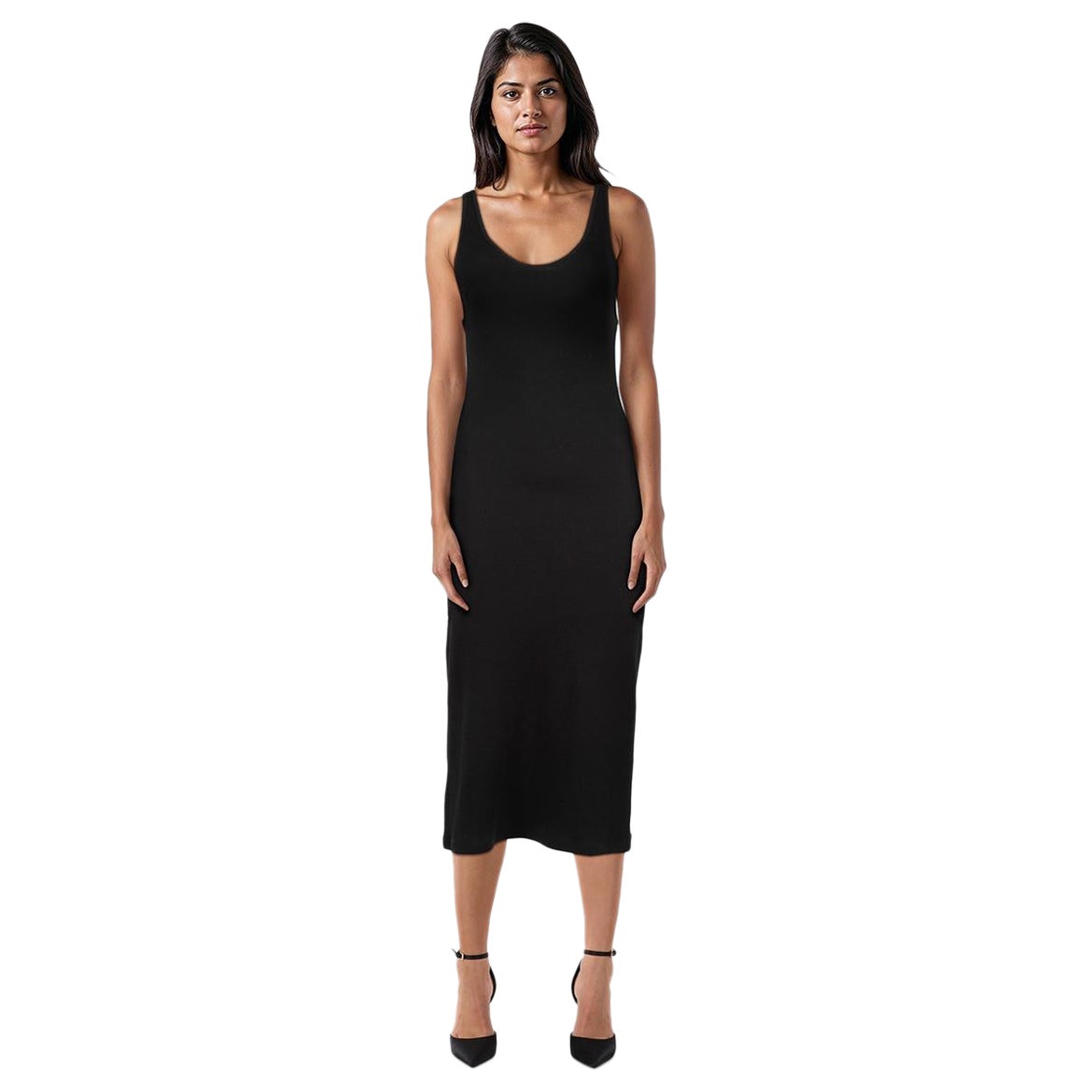 Saint Laurent Black Sleeveless Stretchy Maxi Dress Size S en venta