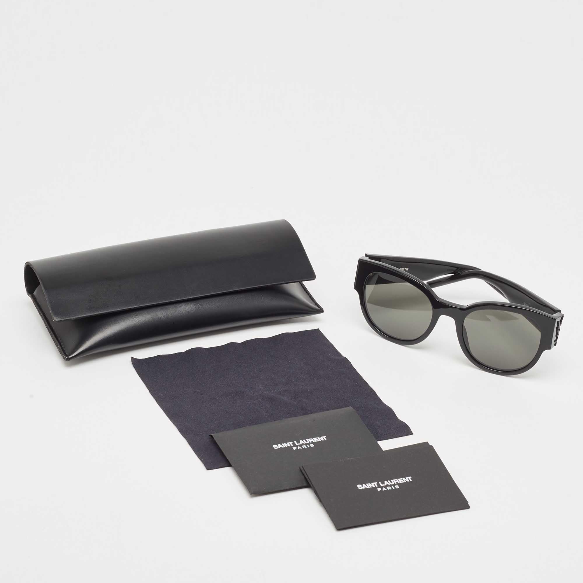 Women's Saint Laurent Black SLM19 Wayfarer Sunglasses For Sale