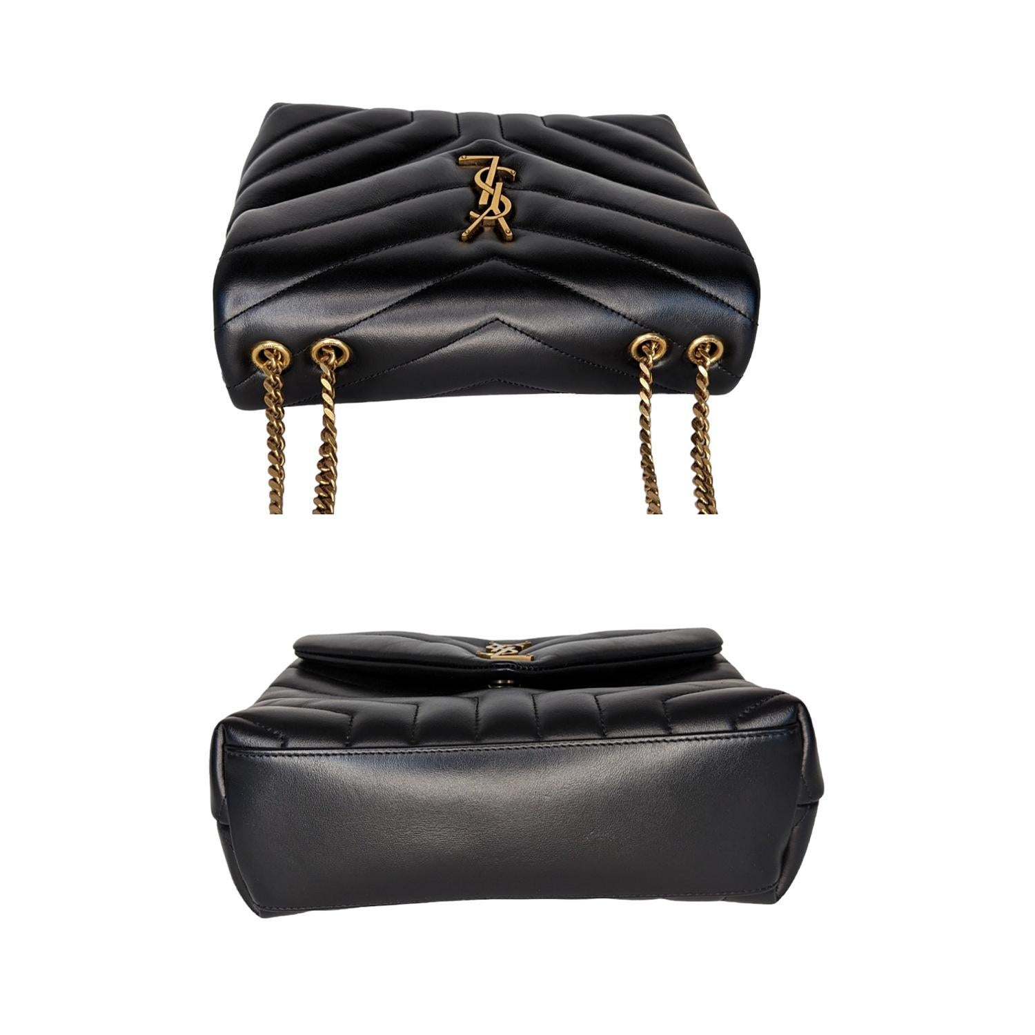 Women's Saint Laurent Black Small Loulou Matelassé Shoulder Bag