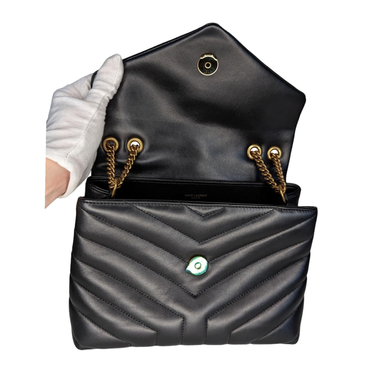 Saint Laurent Black Small Loulou Matelassé Shoulder Bag 1