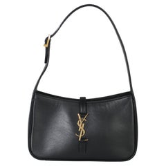 Saint Laurent Black Smooth Calfskin Le 5 A 7 Hobo