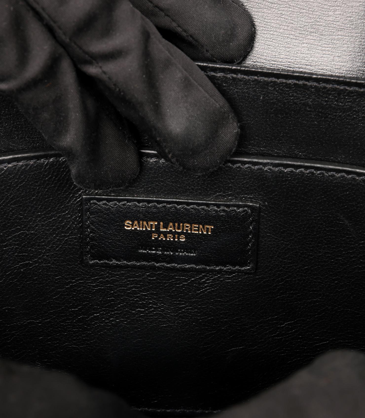 Saint Laurent Black Smooth Calfskin Leather Medium Le 61 For Sale 4