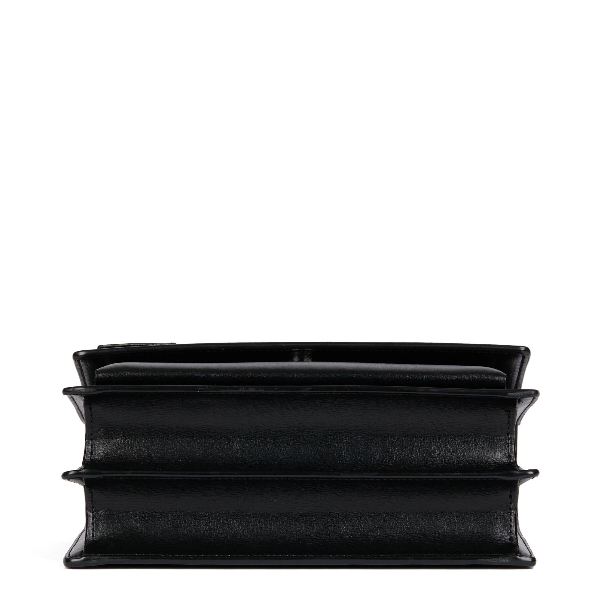 SAINT LAURENT Black Smooth Calfskin Leather Medium Sunset Chain Bag In Good Condition In Bishop's Stortford, Hertfordshire